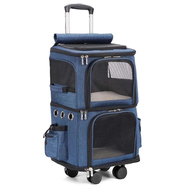 2-In-1 Rolling Pet Carrier Double Compartment Foldable Cat Stroller Large Breathable Travel Carrier For 2 Cats, Airline Approved 2-In-1 Rolling Pet Carrier Double Compartment Foldable Cat Stroller Large Breathable Travel Carrier For 2 Cats, Airline Approved - Image 34