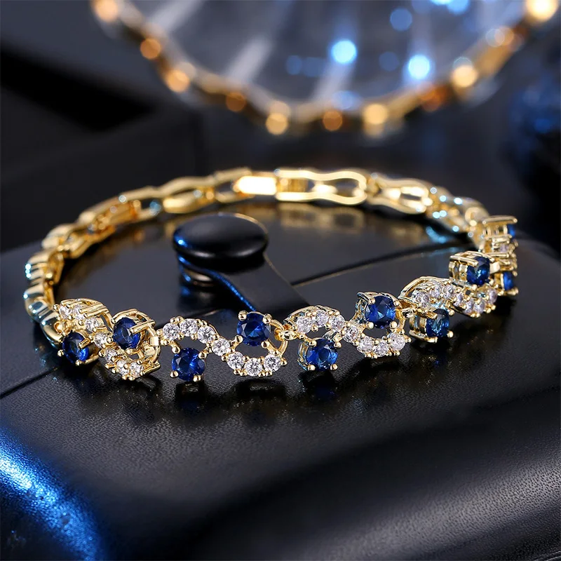 Neues Funkelndes Zirkon-Armband Für Damen, Modisch, Elegant, Charm-Armbänder, Exquisiter Kristall-Edelstein-Schmuck, Dinner-Party-Geschenke Neues Funkelndes Zirkon-Armband Für Damen, Modisch, Elegant, Charm-Armbänder, Exquisiter Kristall-Edelstein-Schmuck, Dinner-Party-Geschenke - Image 2