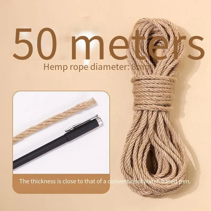 20/50M Pet Cat Scratch Durable Scratch Pole Climbing Frame Fine Sword Hemp Rope Pet Cat Scratchers 20/50M Pet Cat Scratch Durable Scratch Pole Climbing Frame Fine Sword Hemp Rope Pet Cat Scratchers - Image 8