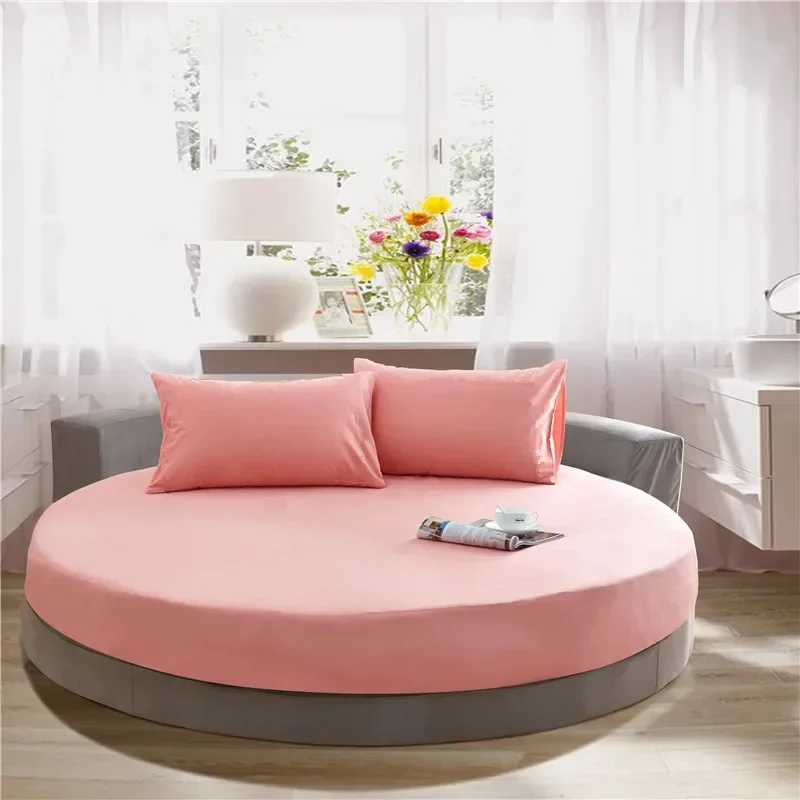 100% Cotton Round Bed Sheet Set Elastic Band Soft Skin Friendly Fitted Sheets Set Elastic Band Bedsheet 3/1 Pcs Mattress Cover 100% Cotton Round Bed Sheet Set Elastic Band Soft Skin Friendly Fitted Sheets Set Elastic Band Bedsheet 3/1 Pcs Mattress Cover - Image 24