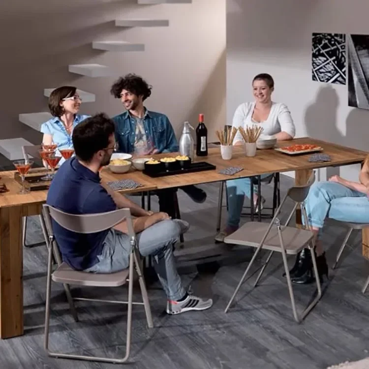 Solid Wood Folding Dining Table, Retractable, Nordic, Rectangular Foldable, Household, Apartment Invisible Dining Customizable Solid Wood Folding Dining Table, Retractable, Nordic, Rectangular Foldable, Household, Apartment Invisible Dining Customizable - Image 5