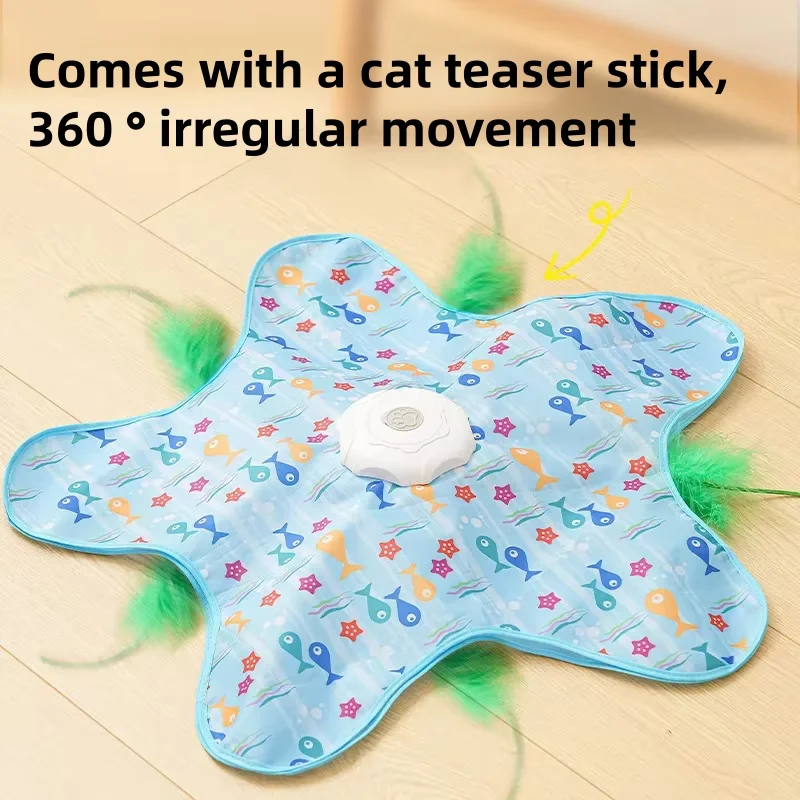Katzenjagd-Teppich, Neckstab, Fünfzackiger Stern Spielzeug, Automatisch Rotierendes Rad, Selbstspielzeug, Versteckhaube, Interaktives Katzenspielzeug Katzenjagd-Teppich, Neckstab, Fünfzackiger Stern Spielzeug, Automatisch Rotierendes Rad, Selbstspielzeug, Versteckhaube, Interaktives Katzenspielzeug - Image 2