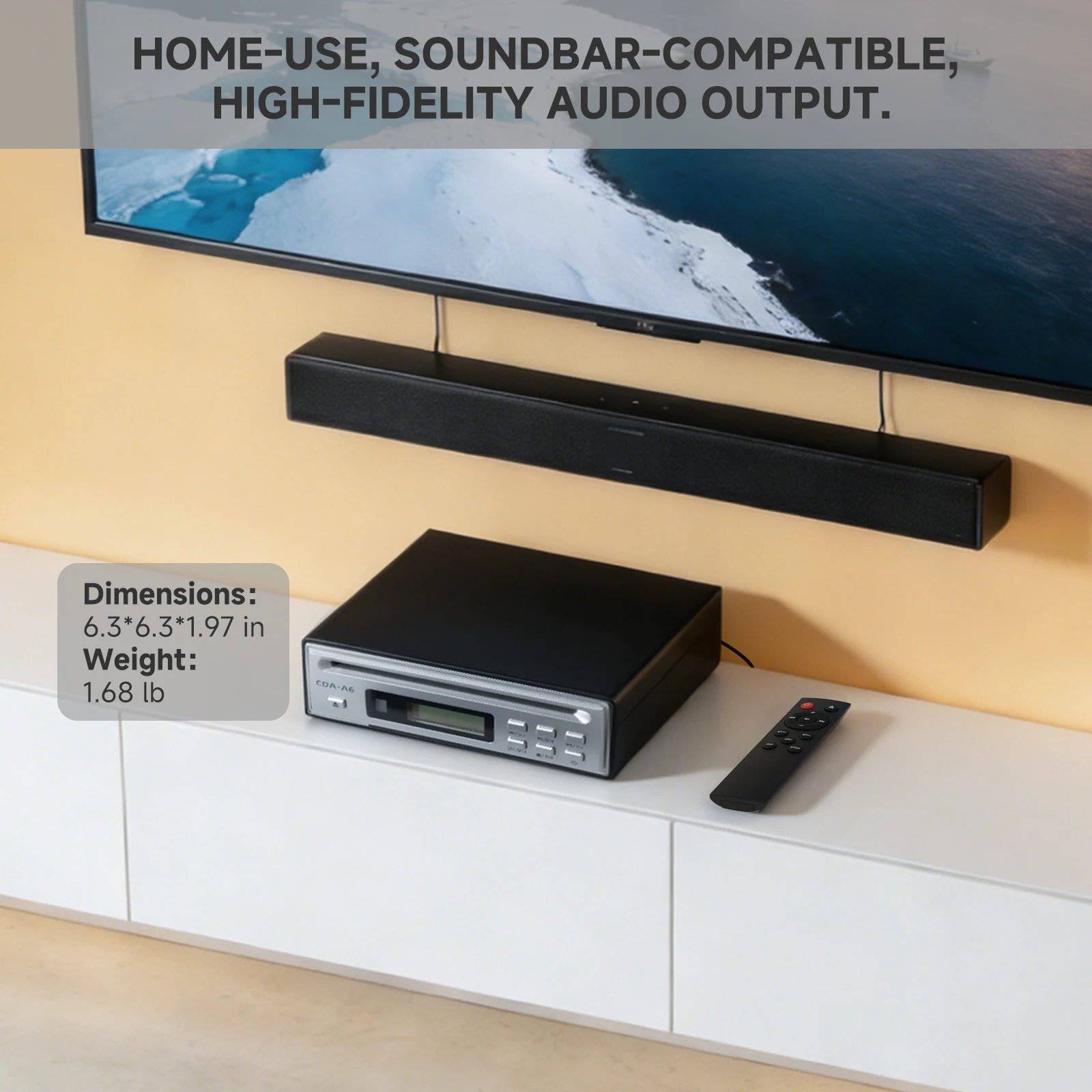 Tragbarer Bluetooth-Cd-Player Mit Cd-Ripper, Hifi-Audio Und Bluetooth-Ein-/Ausgang – Desktop-Musikplayer Für Zuhause &Amp; Büro Tragbarer Bluetooth-Cd-Player Mit Cd-Ripper, Hifi-Audio Und Bluetooth-Ein-/Ausgang – Desktop-Musikplayer Für Zuhause &Amp; Büro - Image 5