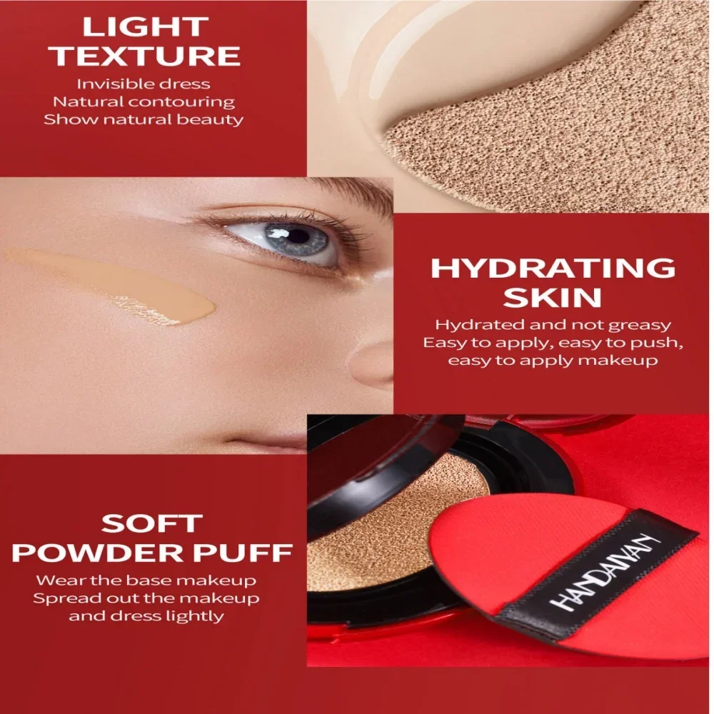 Korean Air Cushion Foundation – Leichter, Natürlicher, Feuchtigkeitsspendender Concealer, Aufhellende, Ölkontrollierende, Langanhaltende Make-Up-Basis Für Damen Korean Air Cushion Foundation – Leichter, Natürlicher, Feuchtigkeitsspendender Concealer, Aufhellende, Ölkontrollierende, Langanhaltende Make-Up-Basis Für Damen - Image 2