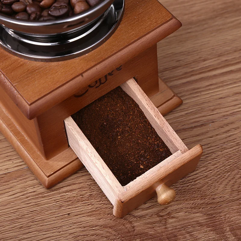 Massivholz Retro Handkurbel-Kaffeebohnenmühle Mit Keramikmahlwerk, Einstellbare Manuelle Bohnenmühle Für Den Haushalt Massivholz Retro Handkurbel-Kaffeebohnenmühle Mit Keramikmahlwerk, Einstellbare Manuelle Bohnenmühle Für Den Haushalt - Image 2