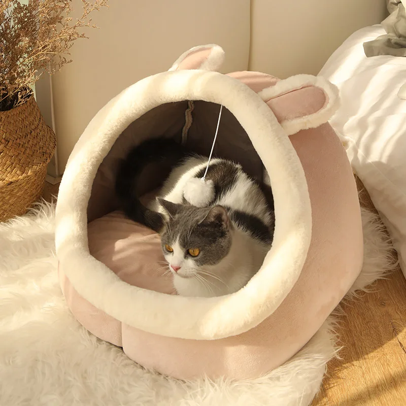 Tiefes Schlaf-Katzenbett, Cartoon-Haustierbett, Faltbar, Abnehmbar, Waschbar, Haustier-Schlafbett Für Kleine Hunde, Matte, Tasche, Höhle, Katzen, Bett Tiefes Schlaf-Katzenbett, Cartoon-Haustierbett, Faltbar, Abnehmbar, Waschbar, Haustier-Schlafbett Für Kleine Hunde, Matte, Tasche, Höhle, Katzen, Bett - Image 9