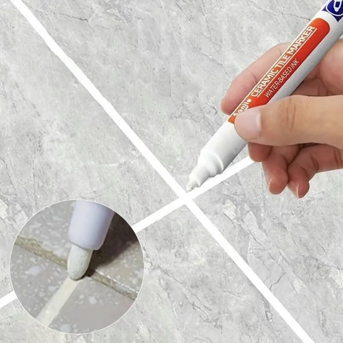 Wasserdichter Fugenstift Für Fliesen – Reparatur- Und Ausbesserungsstift Für Wand- Und Bodenfugen Im Bad, Küche Und Hotel Wasserdichter Fugenstift Für Fliesen – Reparatur- Und Ausbesserungsstift Für Wand- Und Bodenfugen Im Bad, Küche Und Hotel