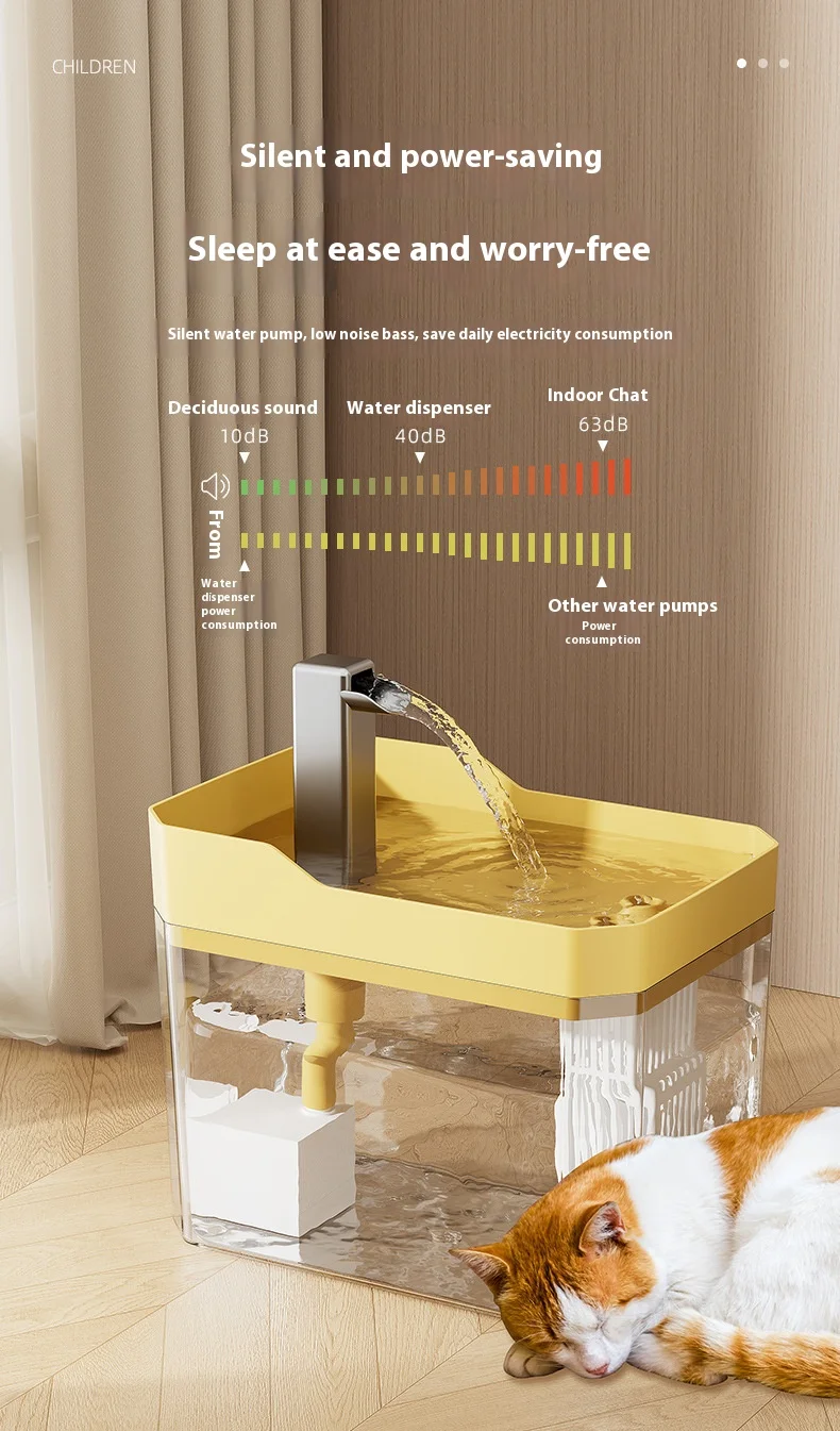 Cat Water Fountain Auto Filter Transparent Drinker Usb Anti-Dry Burning Recirculate Filtering Water Dispenser With Pump Cat Water Fountain Auto Filter Transparent Drinker Usb Anti-Dry Burning Recirculate Filtering Water Dispenser With Pump - Image 23