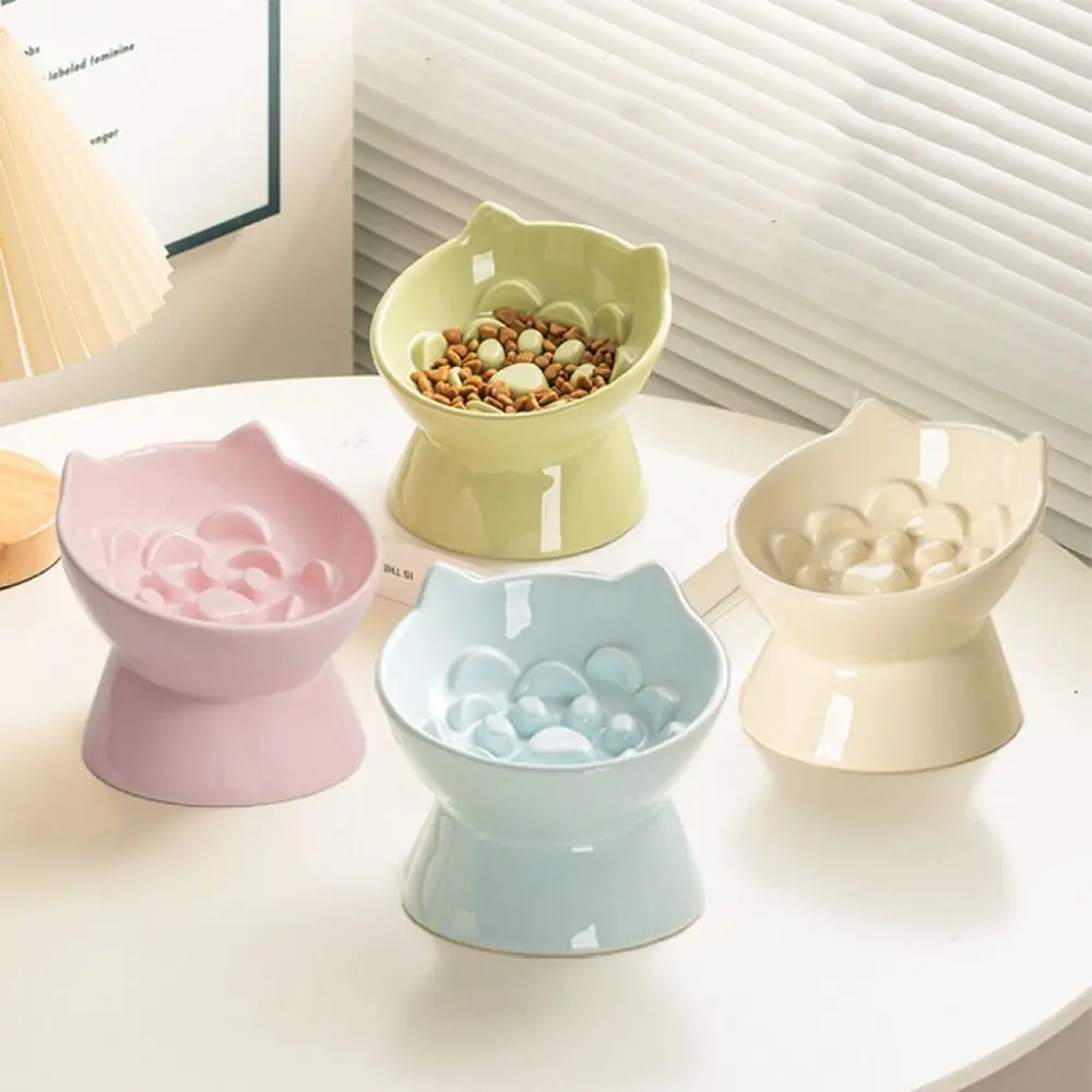 Ceramic Cat Slow Food Bowl Cute Slanted Mouth Dog Feeding Basin Creative Large Capacity Pet High Foot Bowl Kitten Puppy Ceramic Cat Slow Food Bowl Cute Slanted Mouth Dog Feeding Basin Creative Large Capacity Pet High Foot Bowl Kitten Puppy - Image 5