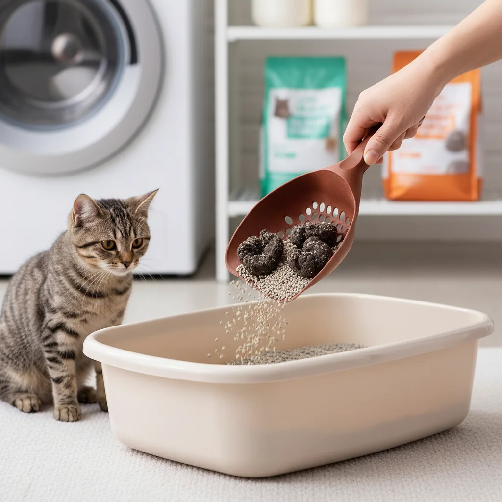 Große Katzenschaufel Mit Langem Griff Und Tiefer Siebfläche Große Katzenschaufel Mit Langem Griff Und Tiefer Siebfläche - Image 2