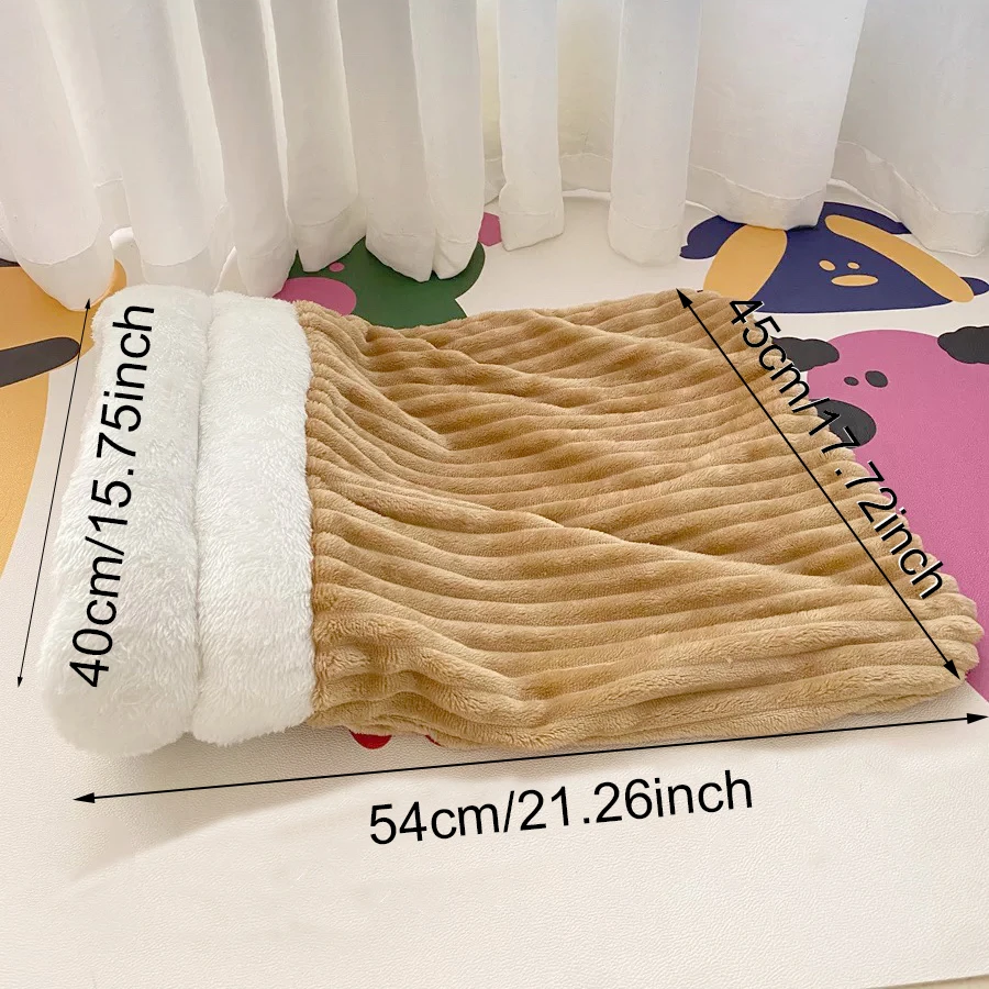 Winterschlafsack Für Katzen, Weicher Plüsch-Katzensack, 360° ° Wickel-Katzenhöhlenbett, Ungeladenes, Waschbares Nestbett Für Katzen Und Kleine Hunde Im Innenbereich Winterschlafsack Für Katzen, Weicher Plüsch-Katzensack, 360° ° Wickel-Katzenhöhlenbett, Ungeladenes, Waschbares Nestbett Für Katzen Und Kleine Hunde Im Innenbereich - Image 2