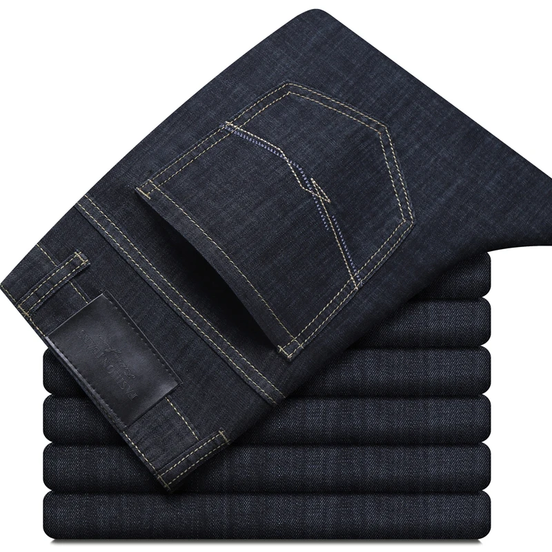 Summer New Elastic Men'S Jeans Fashion Comfortable Business Straight Stretch Cotton Casual Denim Pants Brand Male Thin Trousers Summer New Elastic Men'S Jeans Fashion Comfortable Business Straight Stretch Cotton Casual Denim Pants Brand Male Thin Trousers - Image 4