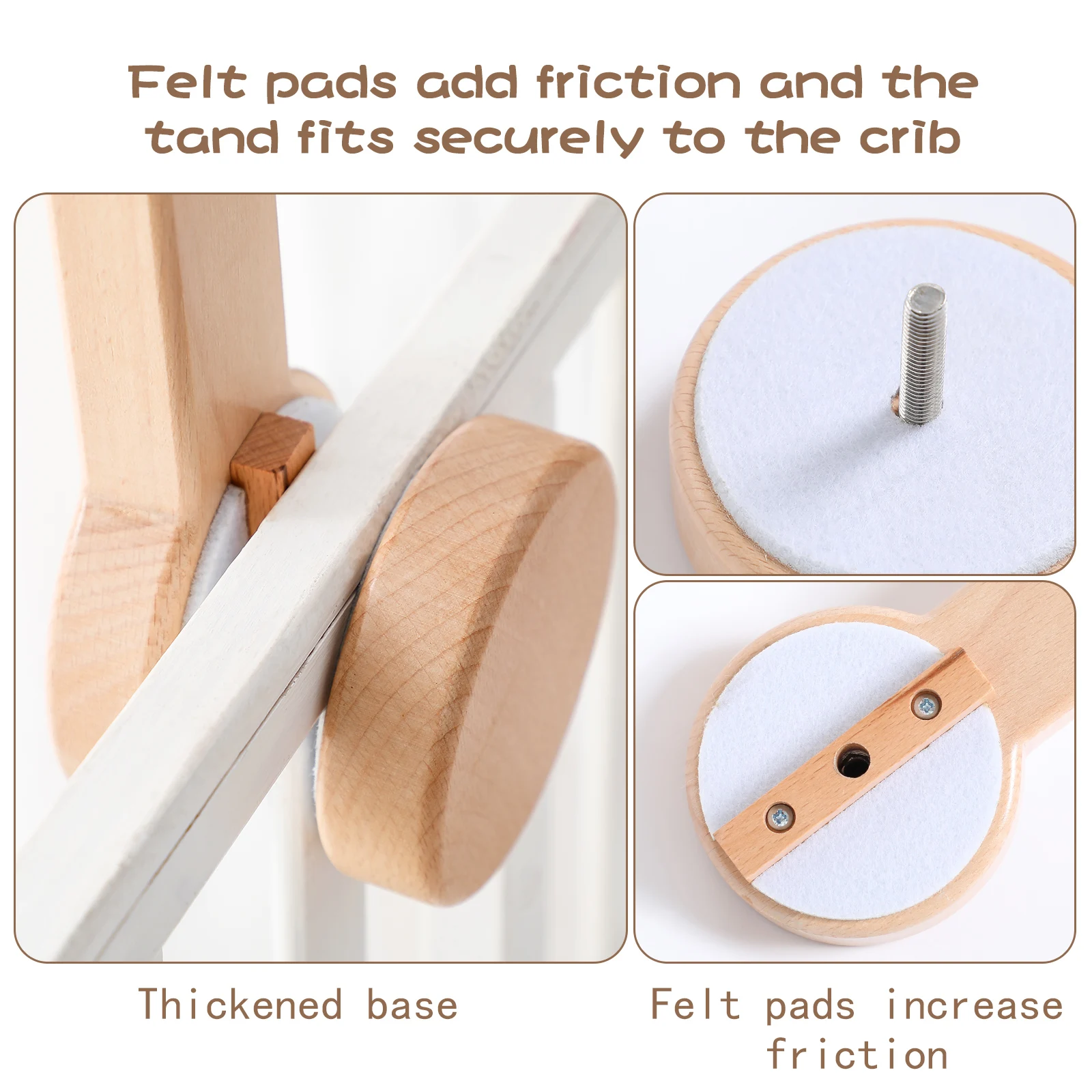 Baby-Holzhalterung, Bettglocke, 0,6 Monate, Spielzeughalterung, Zubehör, Hängehalterung, Weiches Mobiltelefon Auf Dem Bett, Babyzimmer-Dekoration, Kinderbett Baby-Holzhalterung, Bettglocke, 0,6 Monate, Spielzeughalterung, Zubehör, Hängehalterung, Weiches Mobiltelefon Auf Dem Bett, Babyzimmer-Dekoration, Kinderbett - Image 3