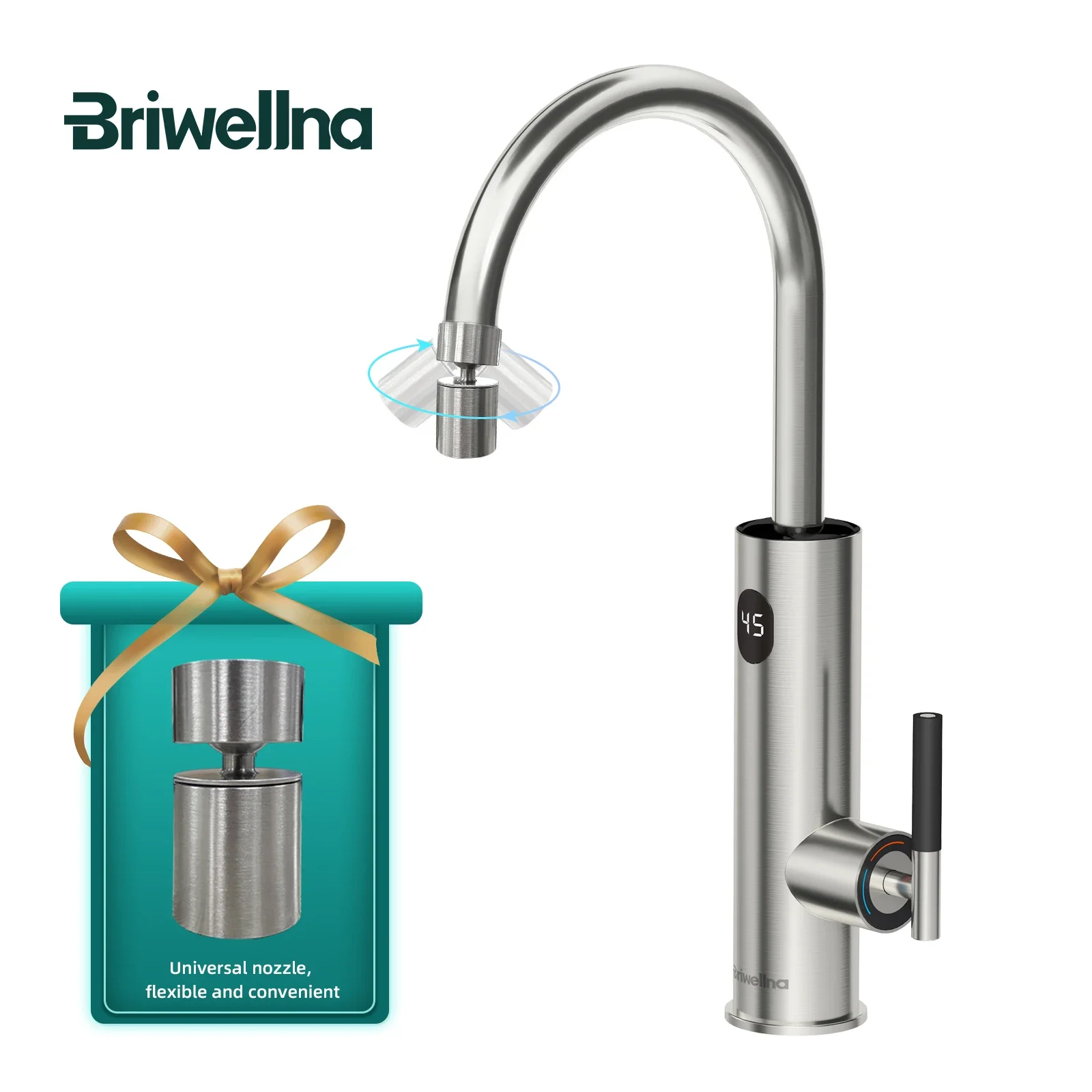 Briwellna Elektrischer Warmwasserbereiter, Warmwasserhahn, 2-In-1-Waschtischarmatur, Durchlauferhitzer, 220 V, Durchlauferhitzer, Wasserhahn Für Zuhause Briwellna Elektrischer Warmwasserbereiter, Warmwasserhahn, 2-In-1-Waschtischarmatur, Durchlauferhitzer, 220 V, Durchlauferhitzer, Wasserhahn Für Zuhause - Image 11