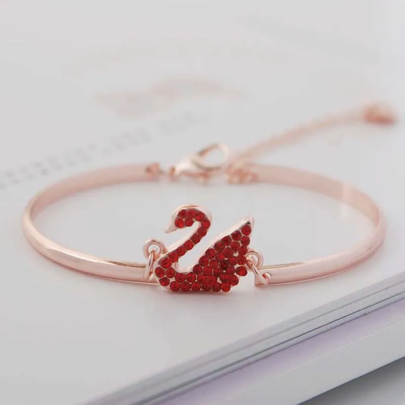 Luxus Zirkon Charm Armband Schmuck Zubehör Für Frauen Party Geschenke Mode Gold Rose Gold Schwan Armreif Luxus Zirkon Charm Armband Schmuck Zubehör Für Frauen Party Geschenke Mode Gold Rose Gold Schwan Armreif - Image 2