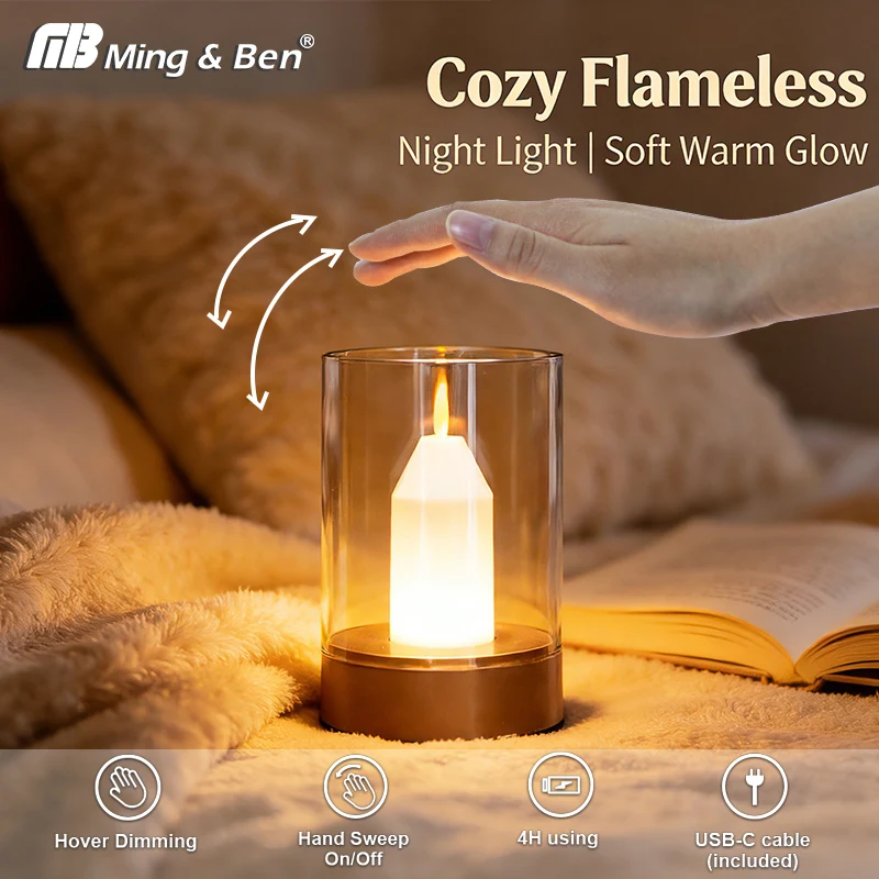 Led-Nachtlicht, Wiederaufladbar, Flammenlos, Kerze, Bewegungsmelder, Dimmbar, Usb-Aufladung, Weich, Warm, Für Schlafzimmer, Tragbarer Tisch, Nachttischlampe Led-Nachtlicht, Wiederaufladbar, Flammenlos, Kerze, Bewegungsmelder, Dimmbar, Usb-Aufladung, Weich, Warm, Für Schlafzimmer, Tragbarer Tisch, Nachttischlampe