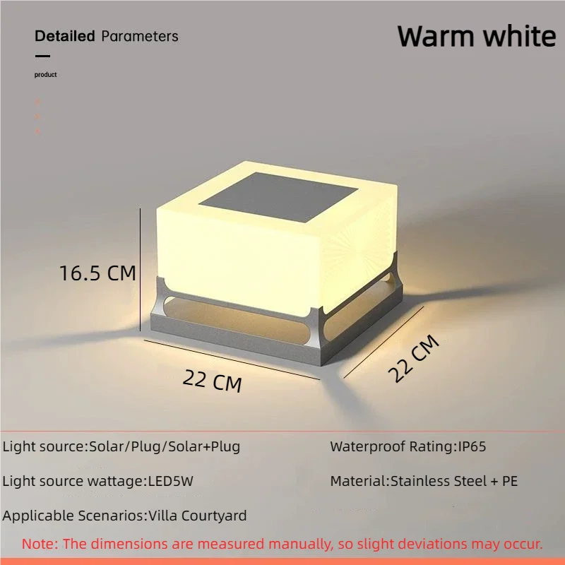 Moderne Solar-Außendekorationen, Wasserdicht, Türpfosten, Atmosphärenlicht, Hof, Terrasse, Weg, Innenhof, Quadratische Wandsäulenleuchte Moderne Solar-Außendekorationen, Wasserdicht, Türpfosten, Atmosphärenlicht, Hof, Terrasse, Weg, Innenhof, Quadratische Wandsäulenleuchte - Image 9