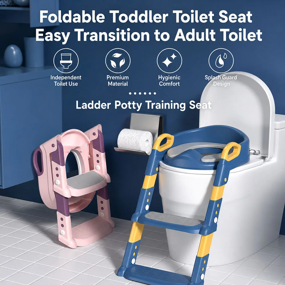 New Children'S Toilet Stepped Baby Boys And Girls Toilet Training Foldable Foot Stool Toilet Seat Ring Stepped Assisted Tool New Children'S Toilet Stepped Baby Boys And Girls Toilet Training Foldable Foot Stool Toilet Seat Ring Stepped Assisted Tool - Image 10