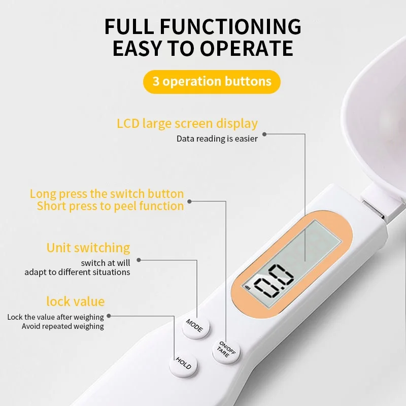 Mini-Löffelwaage, Digitale Küchenwaage, Elektronische Lcd-Lebensmittelwaage, 0,1–500 G, Kochmehl, Milch, Kaffee, Pulver, Gewicht, Messlöffel Mini-Löffelwaage, Digitale Küchenwaage, Elektronische Lcd-Lebensmittelwaage, 0,1–500 G, Kochmehl, Milch, Kaffee, Pulver, Gewicht, Messlöffel - Image 5