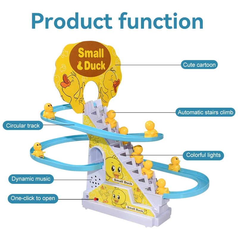 Climbing Stairs Track Toys Electric Duck Diy Rail Racing Track Roller Coaster Toys Set Light Music Educational Toy For Kids Gift Climbing Stairs Track Toys Electric Duck Diy Rail Racing Track Roller Coaster Toys Set Light Music Educational Toy For Kids Gift - Image 5