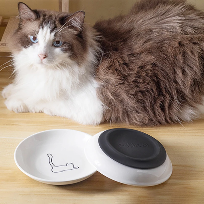 【F】Ceramic Cat Plates With Silicone Anti Slip Pad Pet Cat Snack Bowl Cute Kitten Food Bowl Pet Kitten Water Bowl Pet Supplies 【F】Ceramic Cat Plates With Silicone Anti Slip Pad Pet Cat Snack Bowl Cute Kitten Food Bowl Pet Kitten Water Bowl Pet Supplies - Image 11