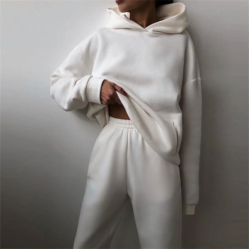 Damen Trainingsanzug Herbst – Oversize Hoodie Mit Langer Hose, Warmes Zweiteiliges Freizeit-Set Damen Trainingsanzug Herbst – Oversize Hoodie Mit Langer Hose, Warmes Zweiteiliges Freizeit-Set - Image 3