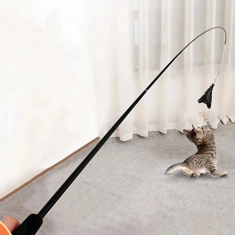 Ausziehbares Katzenspielzeug Mit Langer Stange, Künstliche Federn, Interaktiver Teaser-Stab, Katzenbedarf Ausziehbares Katzenspielzeug Mit Langer Stange, Künstliche Federn, Interaktiver Teaser-Stab, Katzenbedarf - Image 4