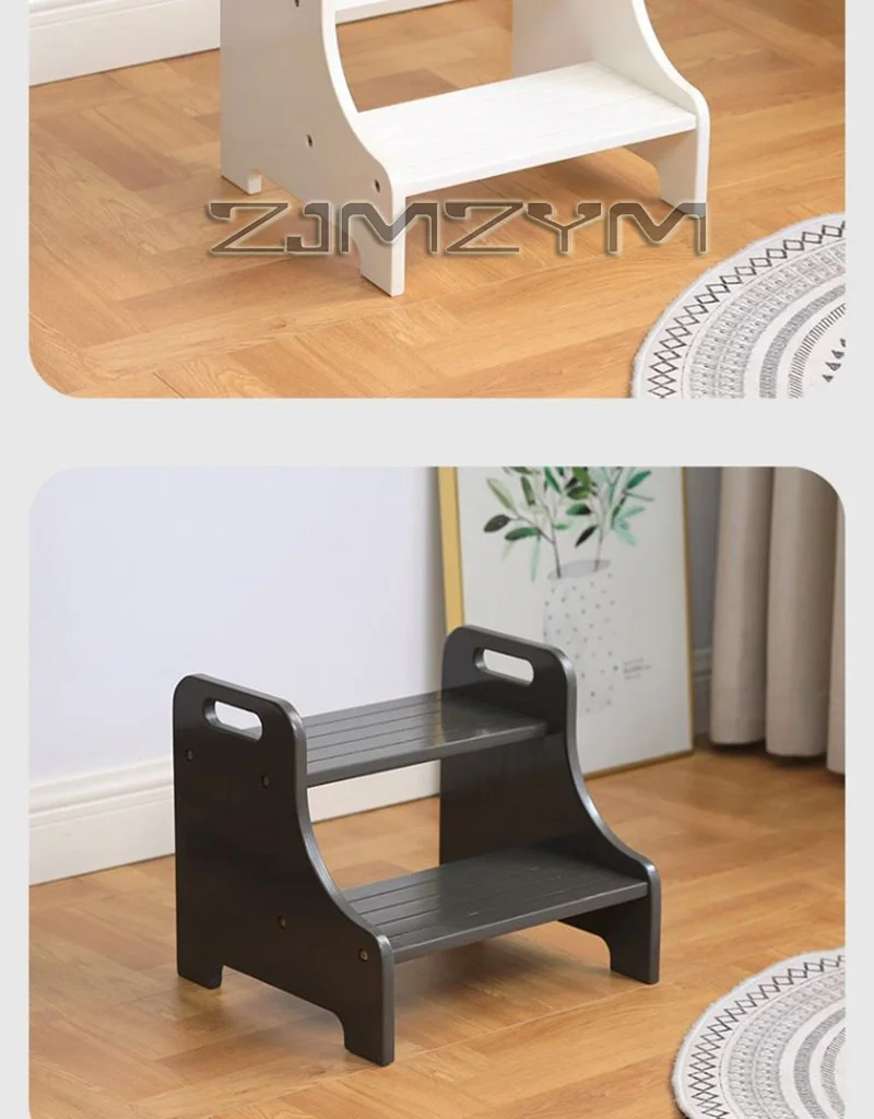 Solid Wood 2 Step Footstool Sturdy Kitchen Ladder Compact Stair Steps For Home Use Up To Washer Shoe Changing Stool Solid Wood 2 Step Footstool Sturdy Kitchen Ladder Compact Stair Steps For Home Use Up To Washer Shoe Changing Stool - Image 24