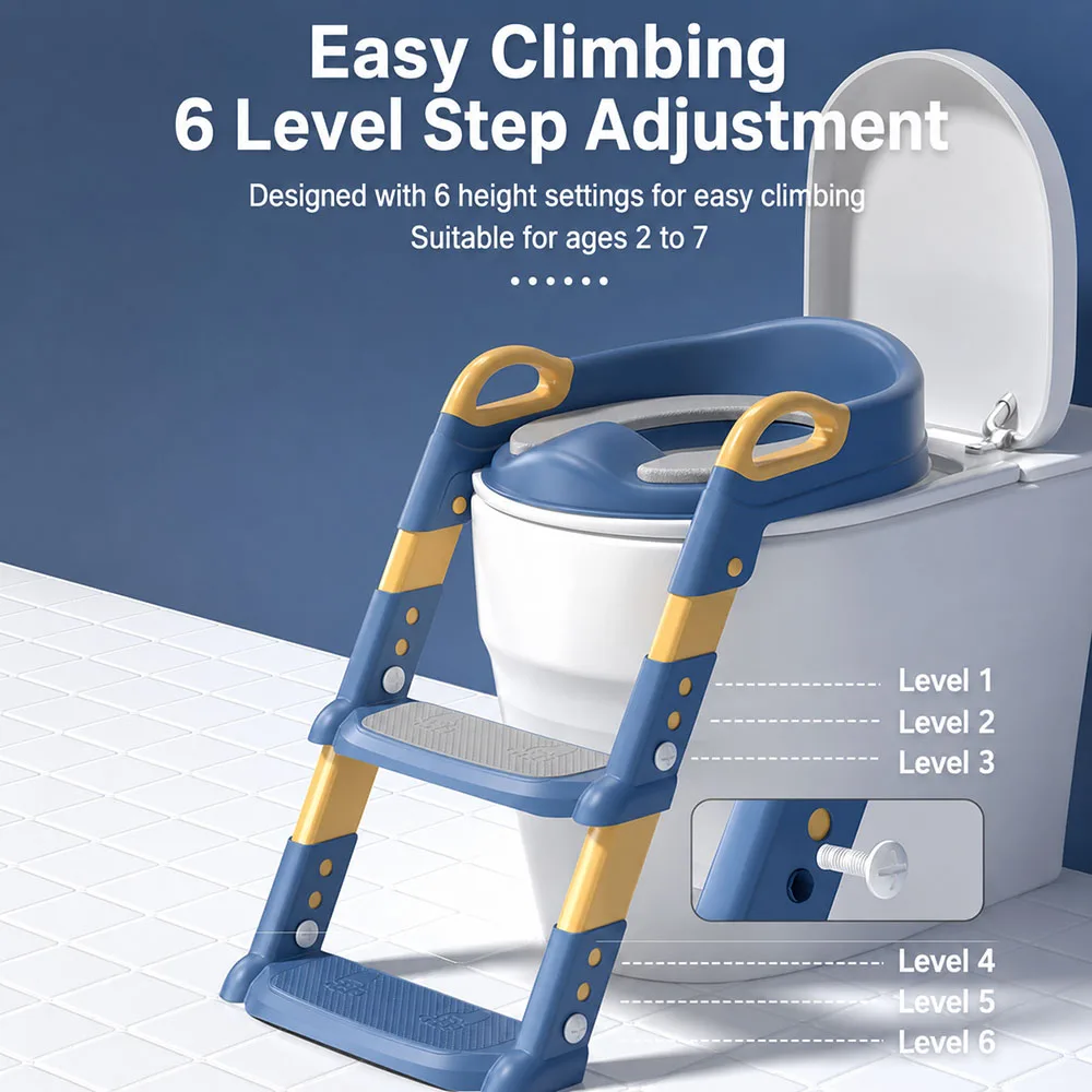 New Children'S Toilet Stepped Baby Boys And Girls Toilet Training Foldable Foot Stool Toilet Seat Ring Stepped Assisted Tool New Children'S Toilet Stepped Baby Boys And Girls Toilet Training Foldable Foot Stool Toilet Seat Ring Stepped Assisted Tool - Image 13