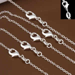 Großhandel 5 teile/los 925 Sterling Silber Kette halskette, Mode Männer/Frauen DIY Schmuck Rolo Kette 1mm Halskette 16 18 20 22 24"