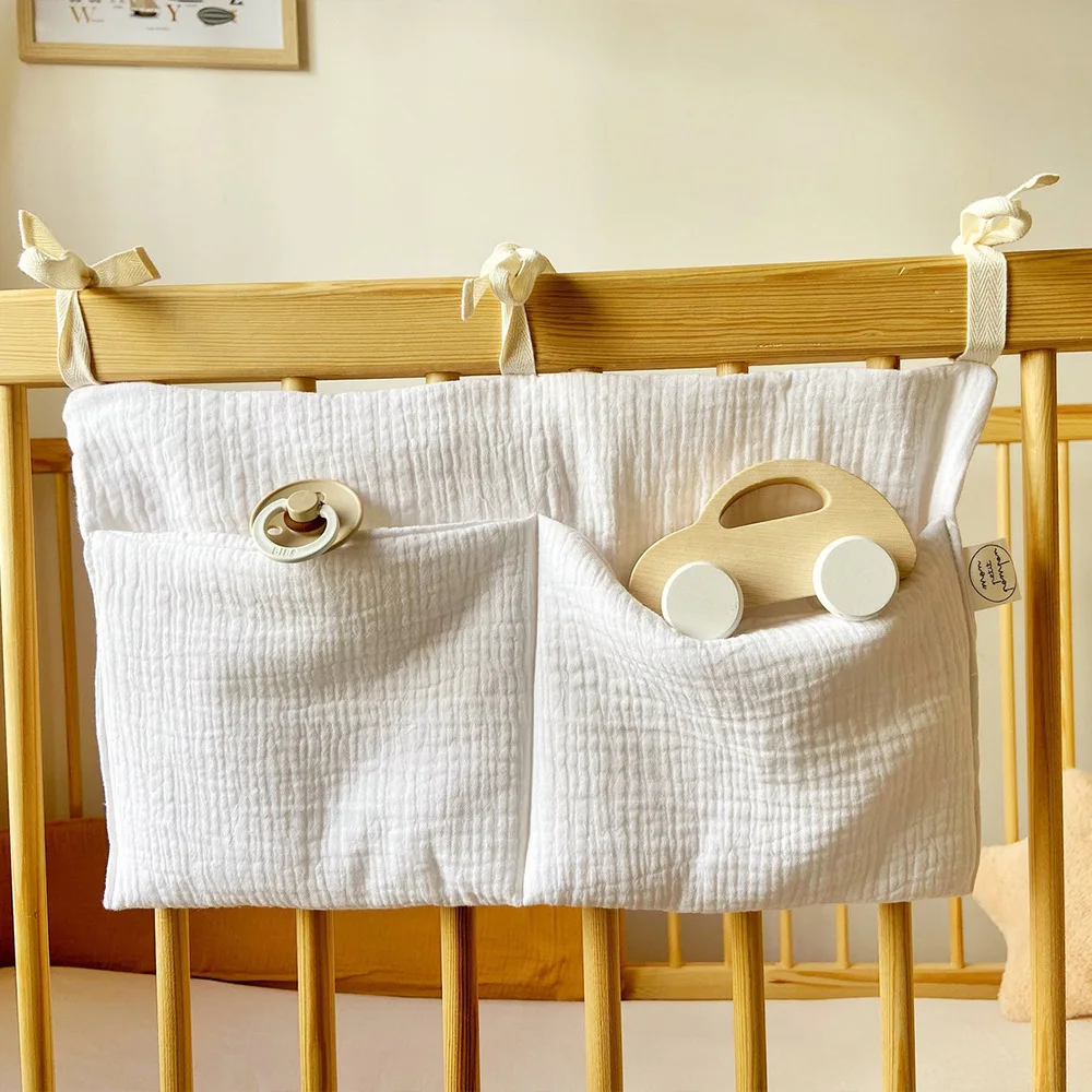Baby Krippe Lagerung Tasche Baumwolle Doppel Beutel Neugeborenen Bett Kopfteil Organizer Für Kinder Baby Bettwäsche Windel Spielzeug Tasche Baby Krippe Lagerung Tasche Baumwolle Doppel Beutel Neugeborenen Bett Kopfteil Organizer Für Kinder Baby Bettwäsche Windel Spielzeug Tasche - Image 2