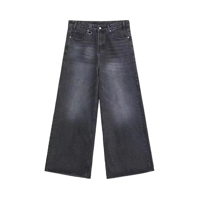 Sommer Männer Baggy Jeans Unisex Vintage Amerikanischen Stil Gerade Breite Bein Denim Hosen Mode Marke Heißer Verkauf Casual Hosen Sommer Männer Baggy Jeans Unisex Vintage Amerikanischen Stil Gerade Breite Bein Denim Hosen Mode Marke Heißer Verkauf Casual Hosen - Image 2