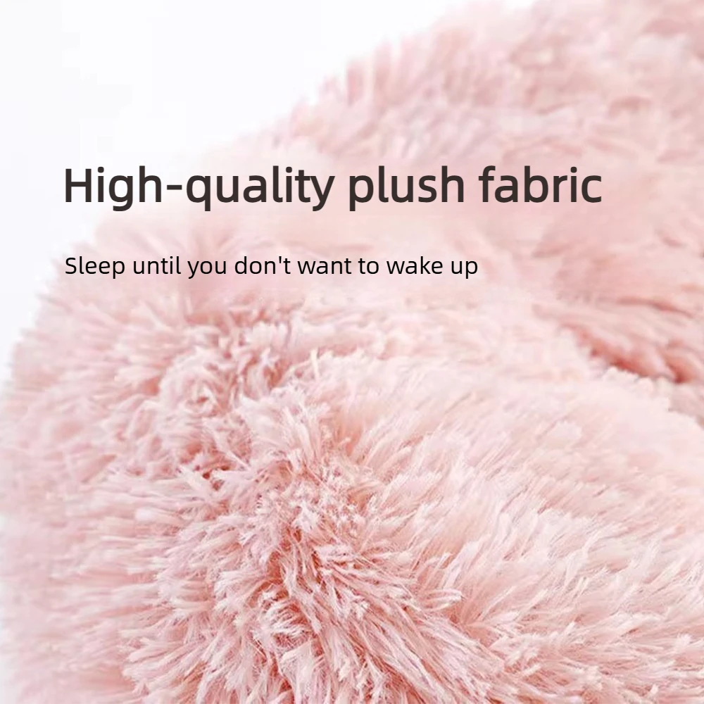 Soft Pet Cat Bed Pad Plush Warm Faux Fur Dog Calm Bed Donut Round Bed Comfortable Sleeping Washable For Small Medium Dog And Cat Soft Pet Cat Bed Pad Plush Warm Faux Fur Dog Calm Bed Donut Round Bed Comfortable Sleeping Washable For Small Medium Dog And Cat - Image 3