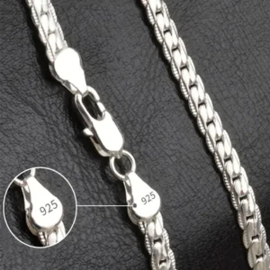 LATS 20–60 cm versilberte 6 mm seitliche Halskette für Damen und Herren, goldfarben, 18/20/24 Zoll Kette, modischer Hochzeitsschmuck, Geschenk