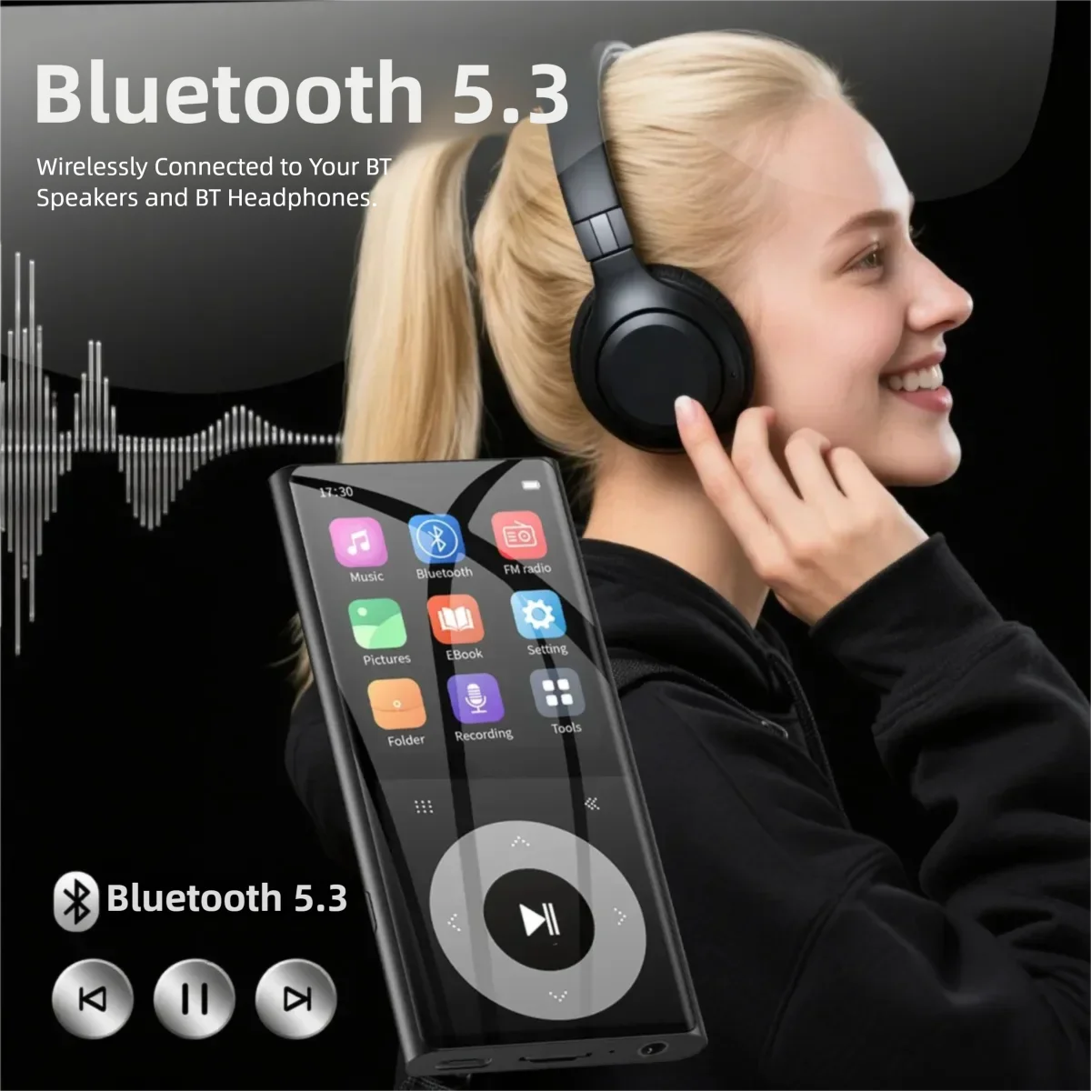 Tragbarer Mp3-Player Mit Typ-C, Bluetooth 5.3, Fm-Radio, Aufnahme &Amp; E-Book – Walkman Für Sport, Musik, Schule &Amp; Freizeit Tragbarer Mp3-Player Mit Typ-C, Bluetooth 5.3, Fm-Radio, Aufnahme &Amp; E-Book – Walkman Für Sport, Musik, Schule &Amp; Freizeit - Image 3