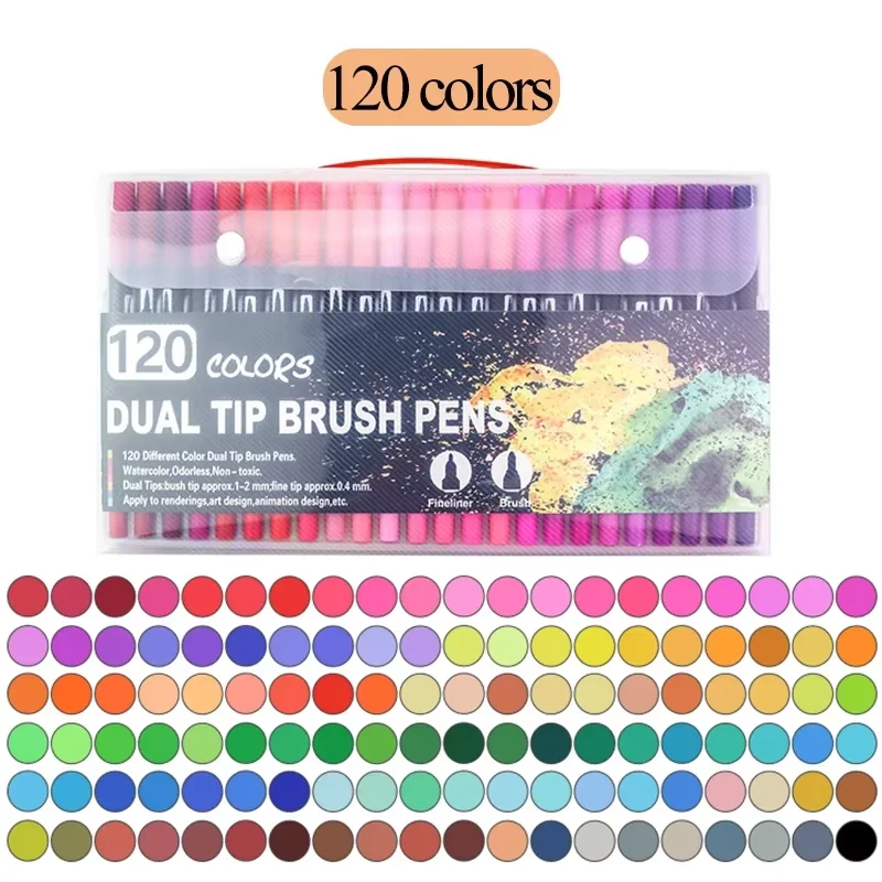120 Farben Filzstift Zeichnen Aquarell Kunstmarker Stift Doppelseitiger Pinsel Fineliner Farbstift-Set Für Kunst Kalligraphie Malerei 120 Farben Filzstift Zeichnen Aquarell Kunstmarker Stift Doppelseitiger Pinsel Fineliner Farbstift-Set Für Kunst Kalligraphie Malerei - Image 18