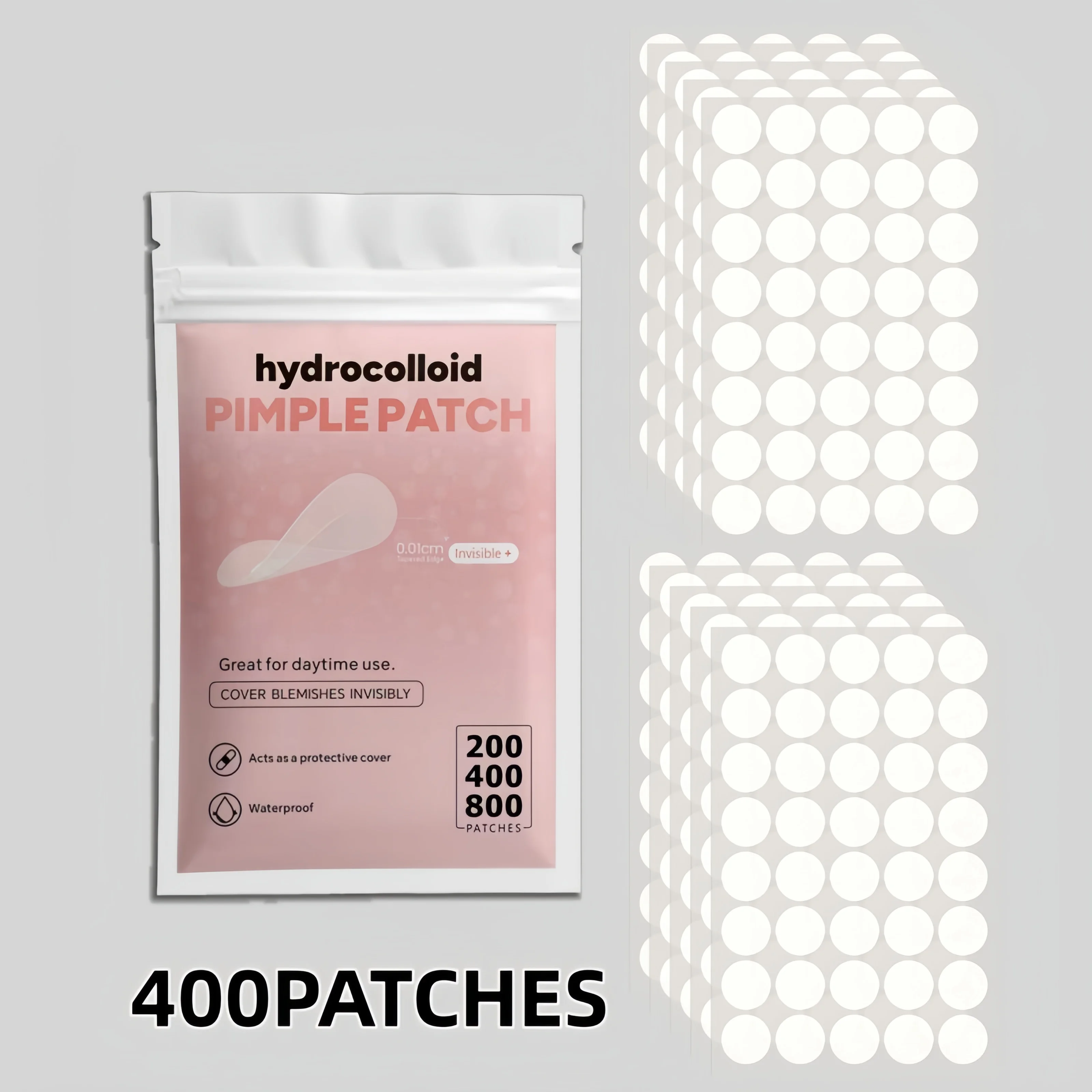 200/400/800 Stück Unsichtbares, Klares Pickel-Patch-Set – Tiefreinigende Hydrokolloid-Akne-Aufkleber, Gemischte Größen, Sanft Und Hautfreundlich 200/400/800 Stück Unsichtbares, Klares Pickel-Patch-Set – Tiefreinigende Hydrokolloid-Akne-Aufkleber, Gemischte Größen, Sanft Und Hautfreundlich - Image 3