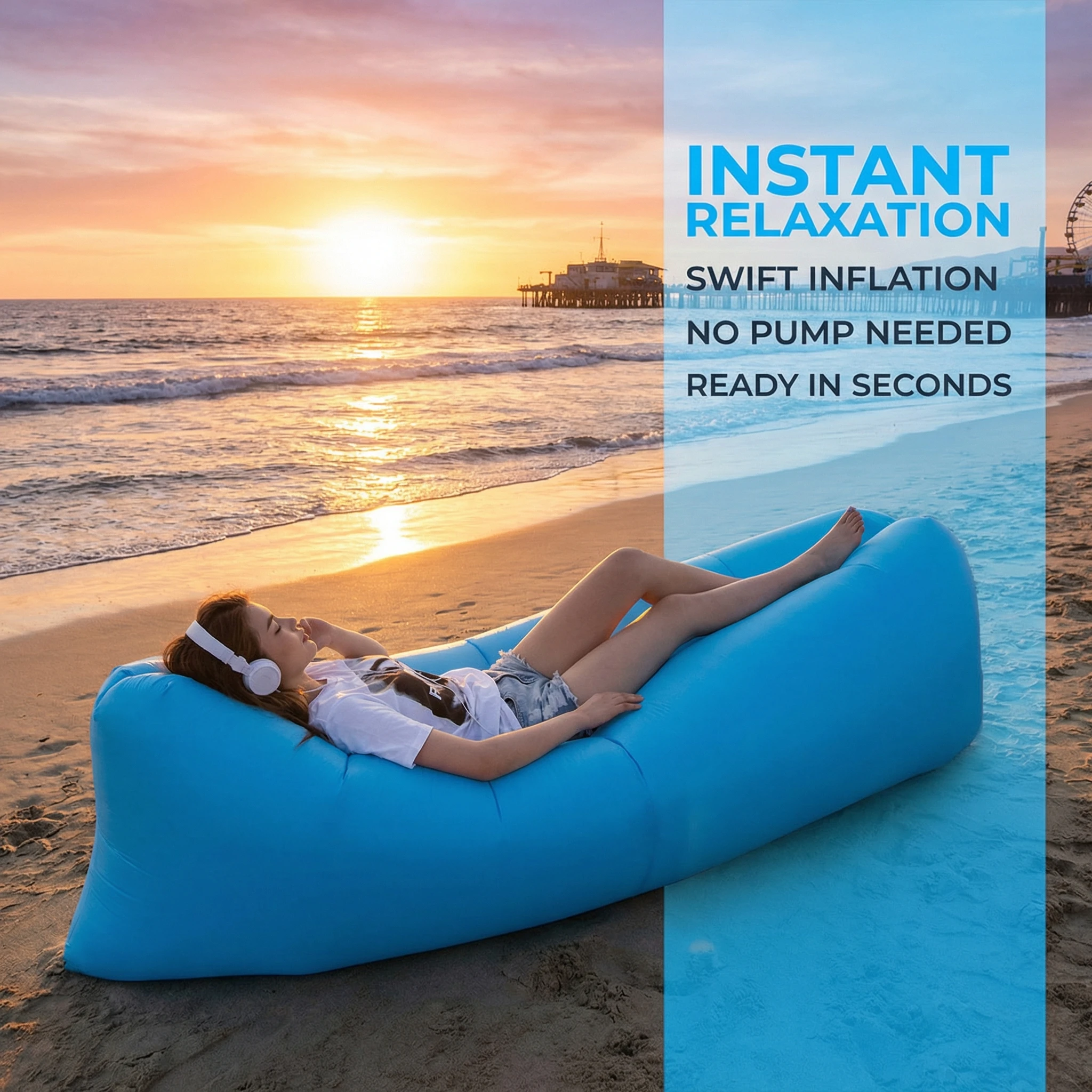 Aufblasbares Luftsofa Tragbare Schnell-Aufblasbare Wasserdichte Liege Für Strand Camping Pool Reisen Aufblasbares Luftsofa Tragbare Schnell-Aufblasbare Wasserdichte Liege Für Strand Camping Pool Reisen