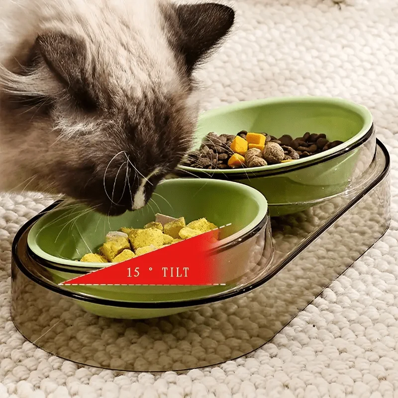 Durable Elevated Dual Bowl Feeder | Raised Pet Feeding Station With Non-Slip Stand, Easy Feeding For Cats &Amp; Small Dogs Durable Elevated Dual Bowl Feeder | Raised Pet Feeding Station With Non-Slip Stand, Easy Feeding For Cats &Amp; Small Dogs - Image 3