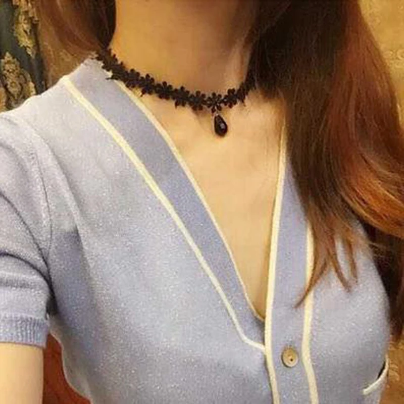 Mode Samt Choker Halskette Für Frauen Vintage Sexy Spitze Halskette Mit Anhängern Gothic Mädchen Hals Schmuck Accessoires Mode Samt Choker Halskette Für Frauen Vintage Sexy Spitze Halskette Mit Anhängern Gothic Mädchen Hals Schmuck Accessoires - Image 5