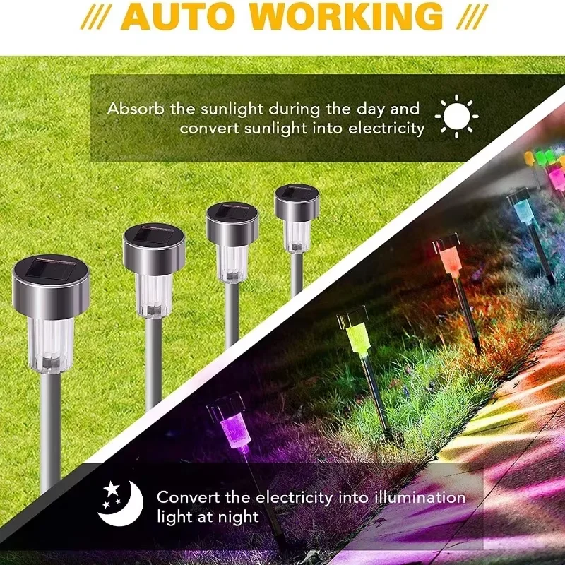 Solar-Gartenleuchte Für Den Außenbereich, Solarbetriebene Lampe, Wasserdichte Landschaftslaterne, Beleuchtung Für Wege, Terrasse, Dekorative Led, 10 Stück Solar-Gartenleuchte Für Den Außenbereich, Solarbetriebene Lampe, Wasserdichte Landschaftslaterne, Beleuchtung Für Wege, Terrasse, Dekorative Led, 10 Stück - Image 2