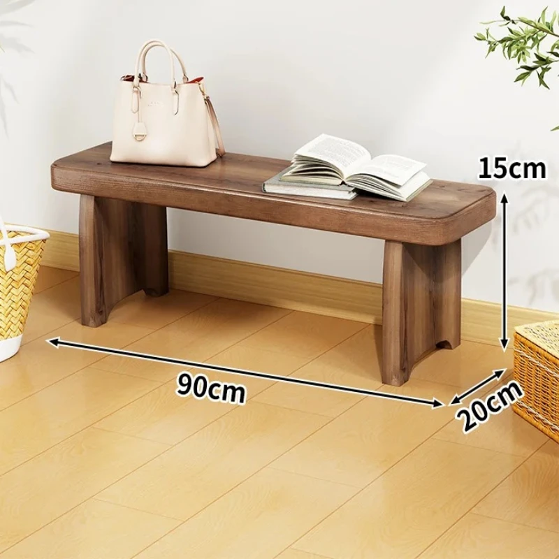 Solid Wood Entryway Bench - Multi-Purpose Stool For Living Room, Sofa Side Table &Amp; Shoe Storage, Rustic Home Decor Solid Wood Entryway Bench - Multi-Purpose Stool For Living Room, Sofa Side Table &Amp; Shoe Storage, Rustic Home Decor - Image 6