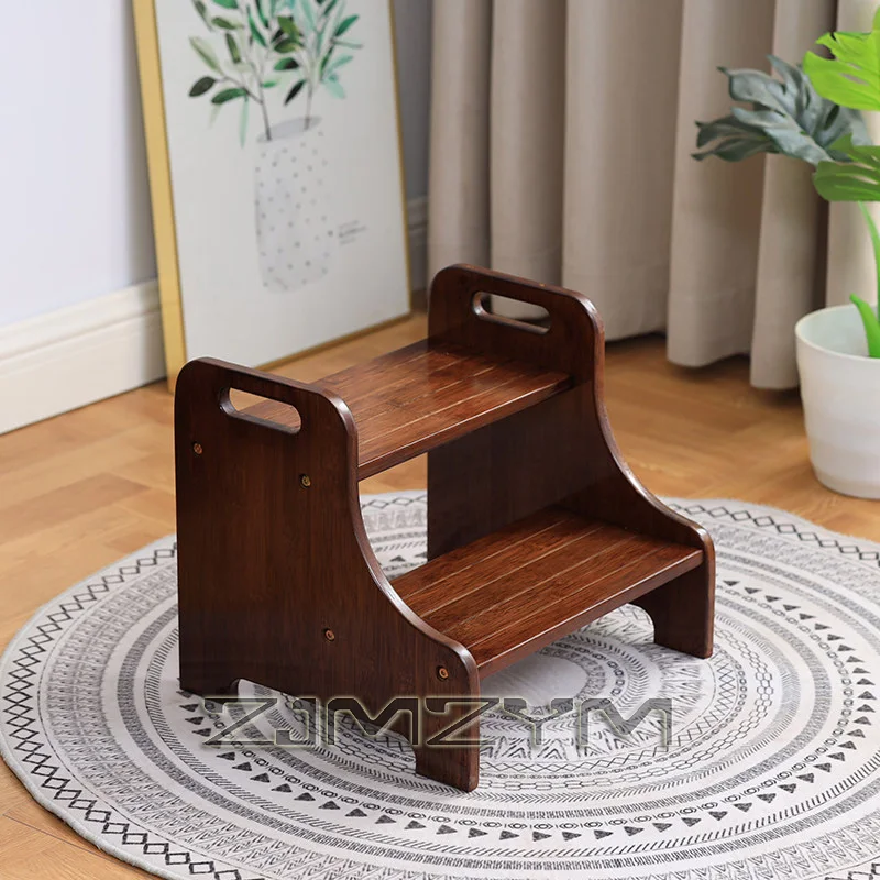 Solid Wood 2 Step Footstool Sturdy Kitchen Ladder Compact Stair Steps For Home Use Up To Washer Shoe Changing Stool Solid Wood 2 Step Footstool Sturdy Kitchen Ladder Compact Stair Steps For Home Use Up To Washer Shoe Changing Stool - Image 6