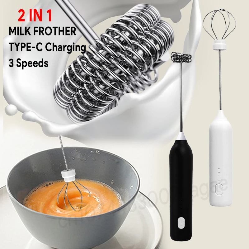 Upgraded Elektrischer Kaffeeaufschäumer/Milch-Schneebesen + Schneebesen, Mini-Lebensmittelmixer, Wiederaufladbarer Usb-Hand-Espresso-Werkzeuge Mit Drei Geschwindigkeiten Upgraded Elektrischer Kaffeeaufschäumer/Milch-Schneebesen + Schneebesen, Mini-Lebensmittelmixer, Wiederaufladbarer Usb-Hand-Espresso-Werkzeuge Mit Drei Geschwindigkeiten - Image 2