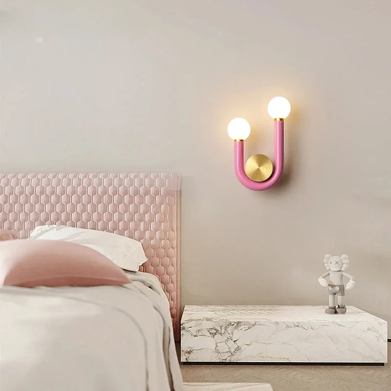 Moderne Rot/Blau/Rosa Led Wandleuchte Dekor Beleuchtung U-Förmige Nachttischlampe Für Schlafzimmer Wohnzimmer Gang Dekorative Wandleuchte Moderne Rot/Blau/Rosa Led Wandleuchte Dekor Beleuchtung U-Förmige Nachttischlampe Für Schlafzimmer Wohnzimmer Gang Dekorative Wandleuchte - Image 3