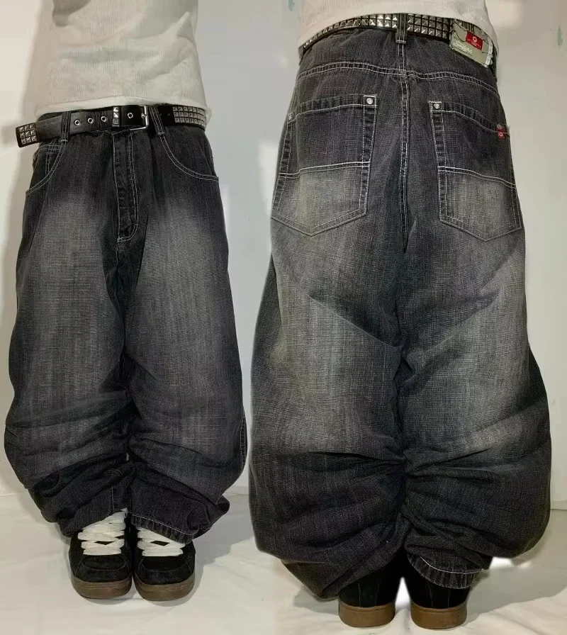 American New Fashion Oversize Pattern Embroidered Baggy Jeans Men Y2K Gothic Harajuku Hip Hop Straight High Waist Wide Leg Pants American New Fashion Oversize Pattern Embroidered Baggy Jeans Men Y2K Gothic Harajuku Hip Hop Straight High Waist Wide Leg Pants - Image 15
