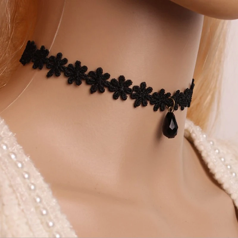 Mode Samt Choker Halskette Für Frauen Vintage Sexy Spitze Halskette Mit Anhängern Gothic Mädchen Hals Schmuck Accessoires Mode Samt Choker Halskette Für Frauen Vintage Sexy Spitze Halskette Mit Anhängern Gothic Mädchen Hals Schmuck Accessoires - Image 2