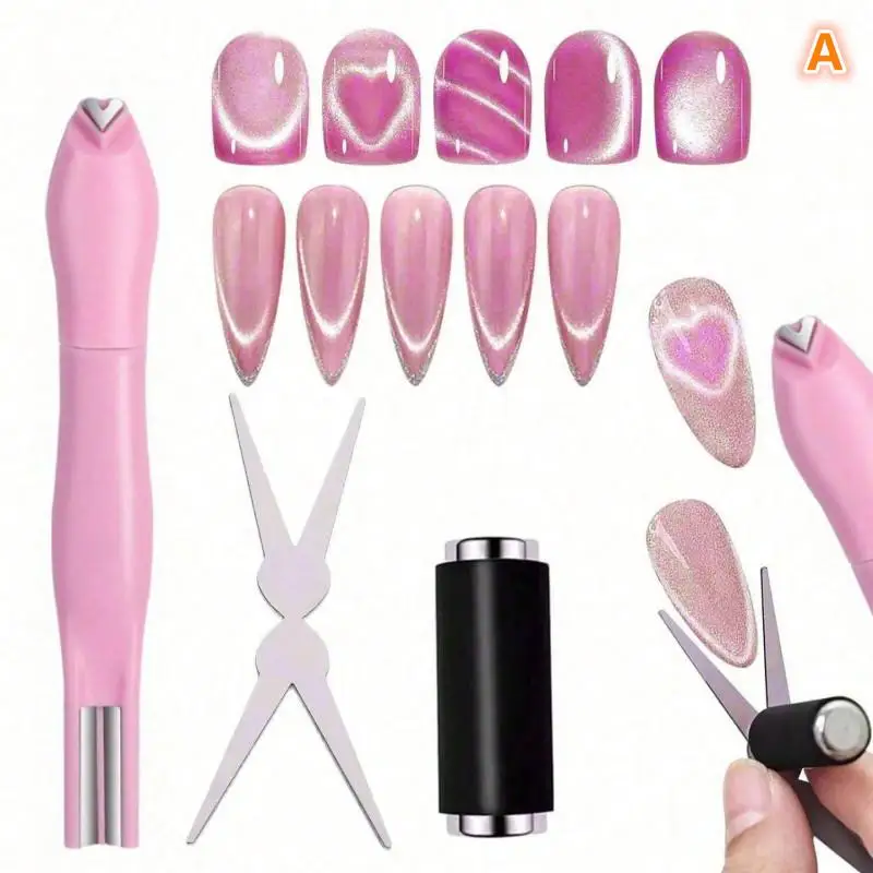 Katzenaugen-Nagelmagnet-Set, French-Tip Katzenaugen-Herzmagnete Nagelmagnet-Stift Katzenaugen-Gel-Lack Magnete Werkzeuge Maniküre Katzenaugen-Nagelmagnet-Set, French-Tip Katzenaugen-Herzmagnete Nagelmagnet-Stift Katzenaugen-Gel-Lack Magnete Werkzeuge Maniküre - Image 10