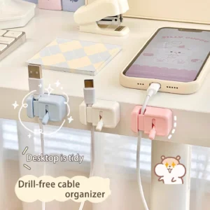 Kabelhalter für Schreibtisch – Kabelführung ohne Bohren für Lade- und Datenkabel, Schreibtisch-Kabelorganizer