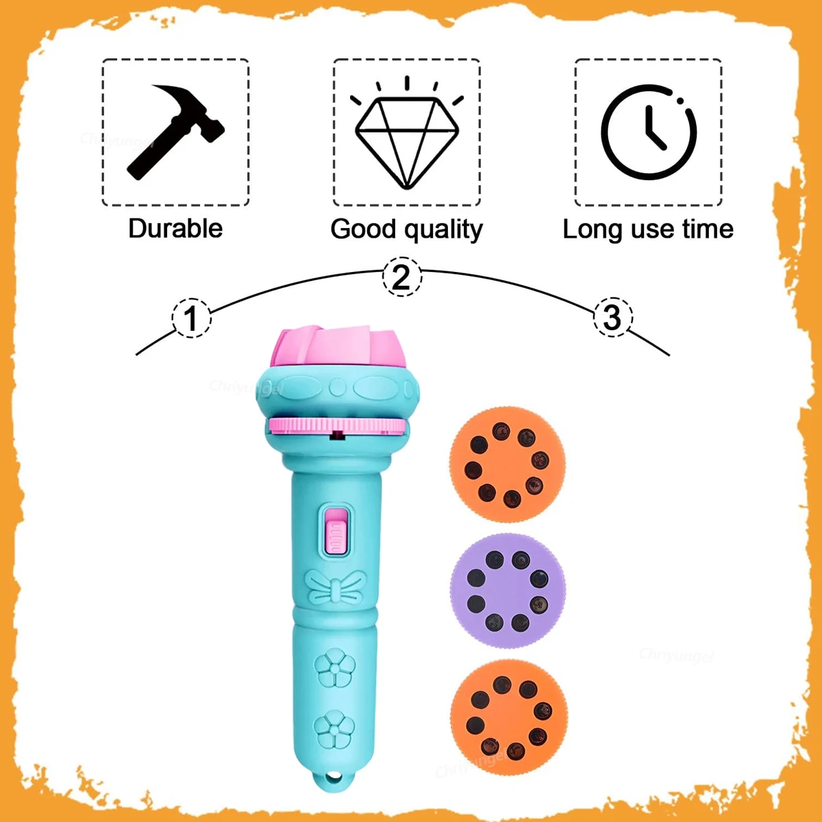 Projector Flashlight For Kids 10 Cards 80 Patterns Bedtime Toys Cartoon Light Educational Toy Gift For Toddler Boys Girls Projector Flashlight For Kids 10 Cards 80 Patterns Bedtime Toys Cartoon Light Educational Toy Gift For Toddler Boys Girls - Image 5